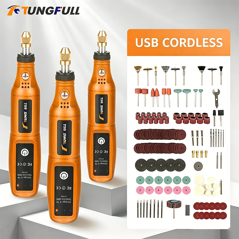Power Tools Sheets - TUNGFULL Penggiling Listrik Mini Nirkabel Isi