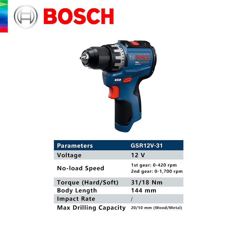 BOSCH GSR 12V-31 Bor Tanpa Kab - Power Tools Wood ulasan dan harga