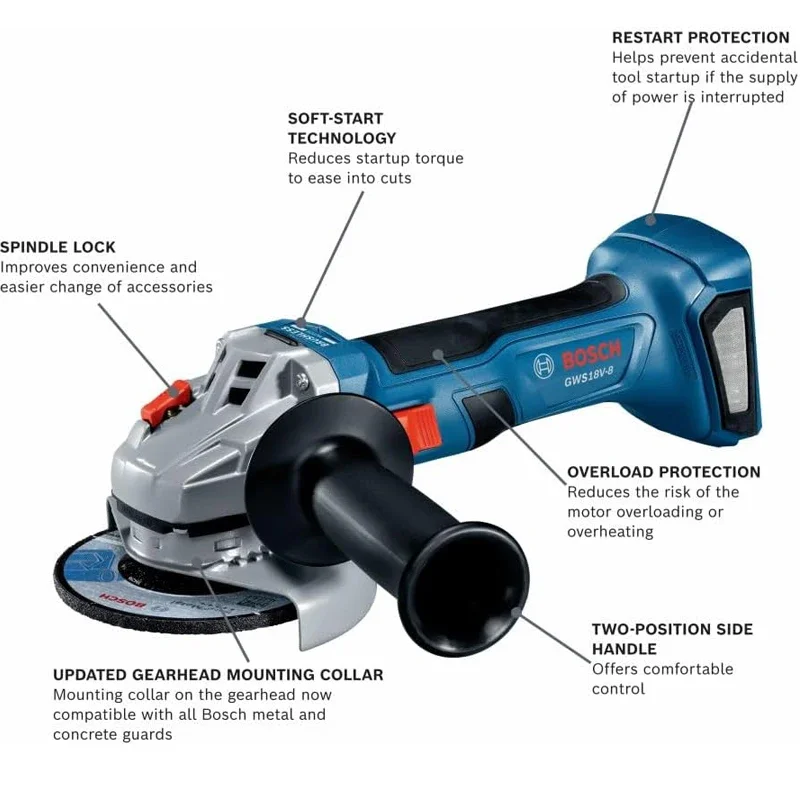 BOSCH GWS 18V-8 Penggiling Sud - Power Tools Grinder ulasan dan harga