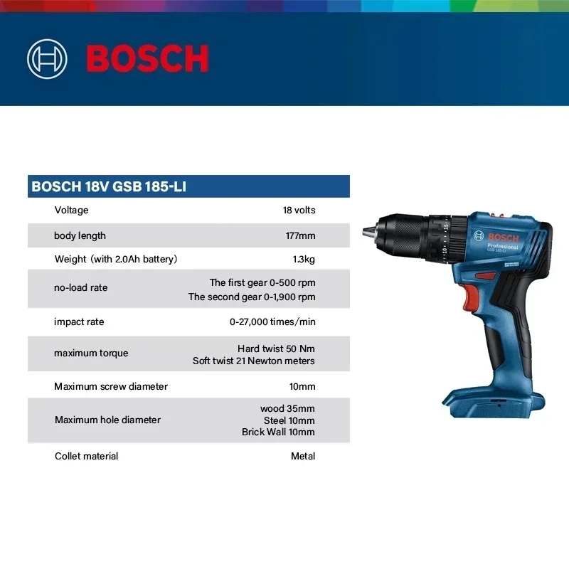 Bosch GSB 185-LI 18V Bor Impac - Power Tools Impact ulasan dan harga